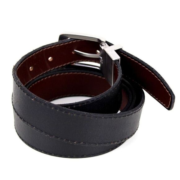 Timberland BROWN BLACK GENUINE LEATHER 1 1/8"Wd REVERSIBLE MEN'S BELT Sz 48 (I74 - Picture 8 of 15